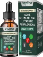 Thyroid Support Supplement for Women and Men - Energy & Focus Formula - Vegetarian & Non-GMO - Iodine, Vitamin B12 Complex, Zinc, Ashwagandha, Selenium, Copper, Coleus Forskohlii, & More - 60ml - Image 2