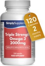 Triple Strength Omega 3 1,000mg | Supports Heart, Brain & Eye Health | Rich in Omega 3 Fatty Acids | 660mg of EPA and 440mg of DHA per Serving | 120 Capsules = 2 Months’ Supply | Made in UK - Image 2