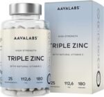 Triple Zinc Supplements for Men and Women - 25mg - with Natural Vitamin C - Zinc Picolinate, Bisglycinate and Monomethionine - 180 Capsules - 6 Months Supply - Image 2
