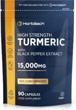 Turmeric Tablets 15,000mg - Super Strength Curcumin Supplement with Black Pepper Extract (95% Curcuminoids) | Turmeric Root | 90 Vegan Capsules | by Horbaach - Image 2
