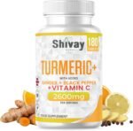 Turmeric Tablets 2600mg with Black Pepper & Ginger Boosted with Vitamin C | 180 High Strength Curcumin Supplements - 3 Month Supply Vegan Active Curcumin Made in The UK by Shivay Herbals - Image 2