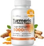 Turmeric Tablets 5000mg with Black Pepper | 95% Curcumin Extract | 180 Easy to Swallow Tiny Turmeric and Black Pepper Tablets | Vegan & Cruelty-Free | Supplements for Men and Women by Nutrivino - Image 2
