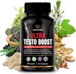 Ultra Testo Boost - Tribulus, Ashwagandha, Ginseng, Shilajit, Ginkgo, Rhodiola Rosea - Premium Natural Testosterone Supplements for Men - 11 Potent Ingredients - 60 Booster Capsules - Image 2