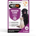VETIQ Senior Care Supplement For Cats & Dogs, Health Support For Senior Pet's Joints & Maintains Immune & Brain Health, 45 Tablets (Pack of 1) - Image 2