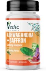 Vedic Ashwagandha-Saffron Calming Complex | 6 Calming Herbs Blend- Ashwagandha Boosted with Saffron, Chamomile, Hops, Inositol & Schisandra Berry | High Strength 2290mg | Premium, Vegan, 60 Capsules - Image 2