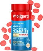 Vegan High Fibre Gummies Wellgard – High Strength Fibre Gummy Vitamins B₆, B₁₂, Biotin, and Folic Acid, Strawberry Flavour, UK Formulated - Image 2
