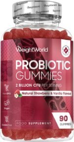 Vegan Probiotic Gummies with Prebiotic - 45 Days Supply (90 Gummies) - Natural Strawberry & Vanilla Flavour - Spore-Forming Bacillus Coagulans Strain & Prebiotic Fibre Inulin - for Men & Women - Image 2