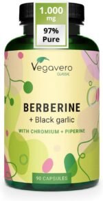 Vegavero Berberine HCL 1000 mg | 50:1 Barberry Extract 97% Berberin | with Black Garlic Extract, Chromium and Piperine | NO Additives, Lab-Tested | Blood Sugar Levels Supplement | Vegan - Image 2