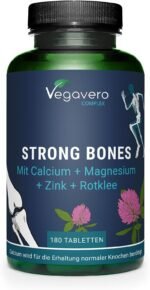 Vegavero Calcium Tablets 1645 mg Magnesium 1251 mg | with Zinc Bisglycinate and Red Clover Extract | Bone Health Supplements | NO Additives | 180 Capsules | Vegan - Image 2