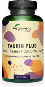 Vegavero L Taurine 1000 mg Capsules | with L-Theanine, Turmeric, Black Pepper Extract and Vitamin B3 | NO Additives | Lab-Tested | Vegan - Image 2