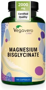 Vegavero Magnesium Bisglycinate 2000 mg | Max Absoption & Bioavailability | Relaxation, Muscle Health, Stress & Energy Support Supplement | 180 Capsules | Vegan - Image 2