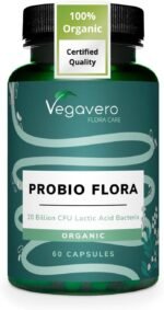 Vegavero Probiotics & Prebiotics | 100% Organic | 20 Strains (Lactobacillus + Bifidobacterium) | 20 Billion Active Bacteria & Acacia Fibre | 60 Vegan Capsules | NO Additives - Image 2