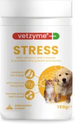 Vetzyme Stress Supplement Powder for Dogs and Cats - Balanced Multi-Mineral and Vitamin Supplement, Promotes Strong Teeth and Bones (150g) - Image 2