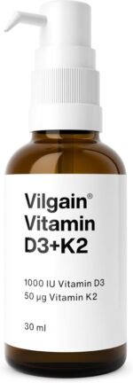 Vilgain Vitamin D3+K2 Drops – Vegan Liquid Formula for Bone Health & Immunity Support, High Absorption with MCT Oil, 150 Doses - Image 2