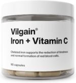 Vilgain ® Iron + Vitamin C | Synergistic Combination for Immune System | Energy & Fatigue Control | Bioavailable Iron | 100% Daily Dose Vegan | No Unwanted Additives | 90 Capsules - Image 2