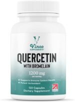 Vinco Quercetin Bromelain High Strength Supplement - Quercetin 1000mg & 200mg Bromelain Per Serving – Bromelain and Quercetin Supplement - Supports Immune System, Non-GMO & Gluten Free - 120 Capsules - Image 2