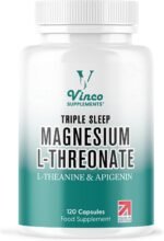 Vinco Triple Magnesium L-Threonate with L-Theanine & Apigenin – 120 Capsules - 3-in-1 Apigenin Threonate Supplements for Sleep & Relaxation - Triple Magnesium Complex Made in The UK - Image 2
