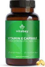 Vitabay Vitamin E 600 IU (400 mg) - 200 Vegan & High-dose Softgels - Time-Release Vitamin E Supplement - with Tocopherol from Soybean Oil (80%) and Tocotrienol - Laboratory Tested - Image 2
