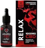 Vitality CBD Active Relax Drops with Lemon Balm, Magnesium, Griffonia Simplicifolia, 1000mg of CBD, Cherry Flavour, 30 ml, NO THC - Image 2