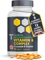 Vitamin B Complex, 365 Tablets, 1 Year Supply, 100% NRV All 8 B Vitamins - B1, B2, B3, B5, B6, B7 Biotin, B9 Folic Acid, B12, Energy, Heart, Tiredness, Hair, Skin, Nervous System, Vegan by Transforme - Image 2