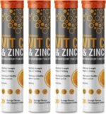 Vitamin C 1000mg & Zinc 15mg Orange Flavour Effervescent Tablets by Club Vits (4 Tubes of 20 Tablets) - Image 2