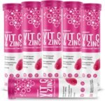 Vitamin C 1000mg & Zinc 15mg Raspberry Flavour Effervescent Tablets - High Strength Tablets for a Healthy Immune System (6 Tubes) - Image 2