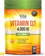 Vitamin D 4,000 IU Softgels, Maximum Strength Vitamin D3 Supplement, 365 Easy to Swallow Softgels (Not Tablets) - Full Year Supply - Image 2