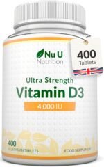 Vitamin D3 4000 IU - 400 Vegetarian Tablets - 13 Month Supply - High Strength 100 mcg Vitamin D - Immune System, Bone and Muscle Function Support - Made in The UK - Nu U Nutrition - Image 2