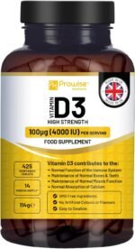 Vitamin D3 4000 IU High Strength I 425 Vegetarian Tablets (14 Months Supply) I Easy Swallow Vitamin D3 Supplement for Immune Support, Calcium Boost, Bone & Muscle I Vitamin D Made in the UK by Prowise - Image 2
