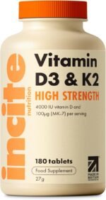 Vitamin D3 K2 (MK7) 100ug - 6 Month’s Supply - High Strength 180 Tablets - Premium Vegetarian Tablets - Suitable for Vegetarian - Vitamin D3, 4000iu & K2 - Made in UK - Image 2