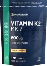 Vitamin K2 MK7 600mcg | 120 Tablets (Not Capsules) | High Strength Vitamin K2 Menaquinone MK-7 Supplement | Bioavailable Formula for Men & Women | Suitable for Vegans | by Horbaach - Image 2