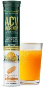 Vitaminnica ACV Moringa 15 Effervescent Tablets 500mg Apple Cider Vinegar with No Added Sugar for Gut Health | Weight Loss | Reduces Stress | Orange Flavour (1) - Image 2