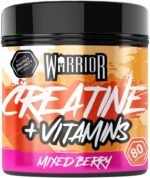 Warrior Creatine Monohydrate Powder + Multivitamin 360g (80 Servings) – Micronised Creatine Powder Supplement for Men & Women – Vitamin D, A, C, E, B Complex, Magnesium, Iron, Zinc – Mixed Berry - Image 2