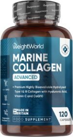 WeightWorld Marine Collagen Capsules 1455mg | 120 Capsules | Type 1 & 3 Collagen Supplements for Women & Men | Hydrolysed Fish Peptides Complex with Hyaluronic Acid, Vitamin C, Zinc & CoQ10 - Image 2