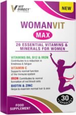 Woman VIT Max Capsules - 30 Capsules - with Vitamin C, Iron, Biotin, Zinc, Vitamin B6 & B12 - Contains 26 Vitamins & Minerals - Womens Multivitamins - Complete Nutritional Support - Image 2