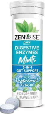 Zenwise Health Chewable Digestive Enzymes with Bromelain - Multi Enzymes for Gut Health + Bloating Relief Women Men - Peppermint, 30ct - Image 2