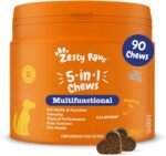 Zesty Paws 5in1 Multivitamins for Dogs | Supports Skin & Gut Health, Brain Function, Immune System, Physical Performance | With Vitamin A, B & C, Folic Acid, Biotin, L-Carnitine | Daily Use | 90 Chews - Image 2