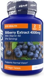 Zipvit Bilberry Extract 4000mg with Vitamin B2, High Strength Bilberry Eye Supplement, Eye Health Supplement for Vision Support, 120 Vegan Tablets, 2 a Day, 2 Month Supply - Image 2