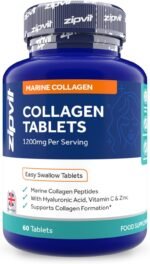 Zipvit Marine Collagen 1200mg Tablets with Hyaluronic Acid, Vitamin C, and Zinc. High Strength Type 1 Collagen for Men and Women, Supports Hair, Skin, and Nails, 60 Tablets, 1 Month Supply - Image 2