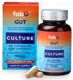 fabÜ Gut Culture - Supplements with 9 Culture Strains & Chaga Mushroom - Probiotics for Gut Health with 8 Billion CFUs & Inulin Prebiotic Fibre - Digestive Support, 60 Capsules - Image 2