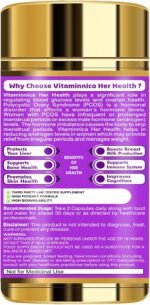 Vitaminnica Her Health PCOS Care | Myo-Inositol & D-Chiro inositol with Folic Acid | Assist Weight Management & Curb Diet Cravings| Improves Hormonal Balance | 60 Vegan Capsules 2 Months Supply - Image 8
