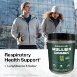Mullein Gummies - Mullein Leaf Extract for Lungs - Mullein Leaf Gummies 2000mg for Lung Cleanse Detox Herbal Dietary Supplement- Mucus Remover & Mucus Relief (One Bottle) - Image 4