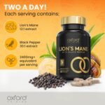 Advanced Lions Mane Mushroom 2400mg - 60 High Strength Vegan Capsules - Lions Mane Supplement with Black Pepper - Lion's Mane Mushroom Supplement (not Lions Mane Powder or Tablets) Made in The UK - Image 4