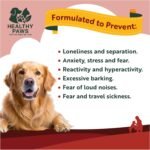 Healthy Paws Calming Treats for Dogs – Natural Anxiety & Stress Relief – Helps with Separation, Barking, Travel, Hyperactivity, Reactivity & Aggression – Calms Without Drowsiness - Image 3