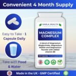 Magnesium Complex – Bisglycinate, Malate & Taurate with Vitamin B6 – 120 Vegan Capsules – High Absorption Magnesium Supplement for Energy, Muscle Function & Sleep Support - Image 5