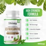 Ashwagandha 2000mg per Serving | 365 Vegan Tablets - 6 Month Supply | Pure High Strength Ashwagandha Root Extract Supplement by Shivay Herbals - Image 3