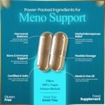 Perimenopause & Menopause Supplement for Women – High in Red Clover, Sage, SOYA Isoflavones, and More- for Hormone Regulation,Hot Flushes, Brain Fog, Energy Levels -60 Vegan Caps- AwaikenU. - Image 4