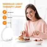 Light Therapy Lamp, Sunlight Lamp with 10,000 Lux, 20 Brightness & 4 Color Temperature, Dual Alarms & Snooze, 11 Atmosphere Lights and Sleep Aid - Image 5