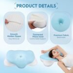 Memory Foam Pillow, Neck Support Sleep Apnea Pillow, Orthopedic Ergonomic Pillow for Sleep Apnea, Side Sleepers with Washable Cooling Ice Silk Cover - Image 5