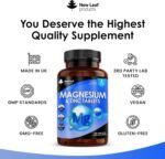 Magnesium Supplements with Zinc 365 Tablets – Bones, Muscle Immune Support Easy to Swallow Sleep Supplement Vegan, GMO-Free, Gluten-Free, UK Made by New Leaf - Image 4